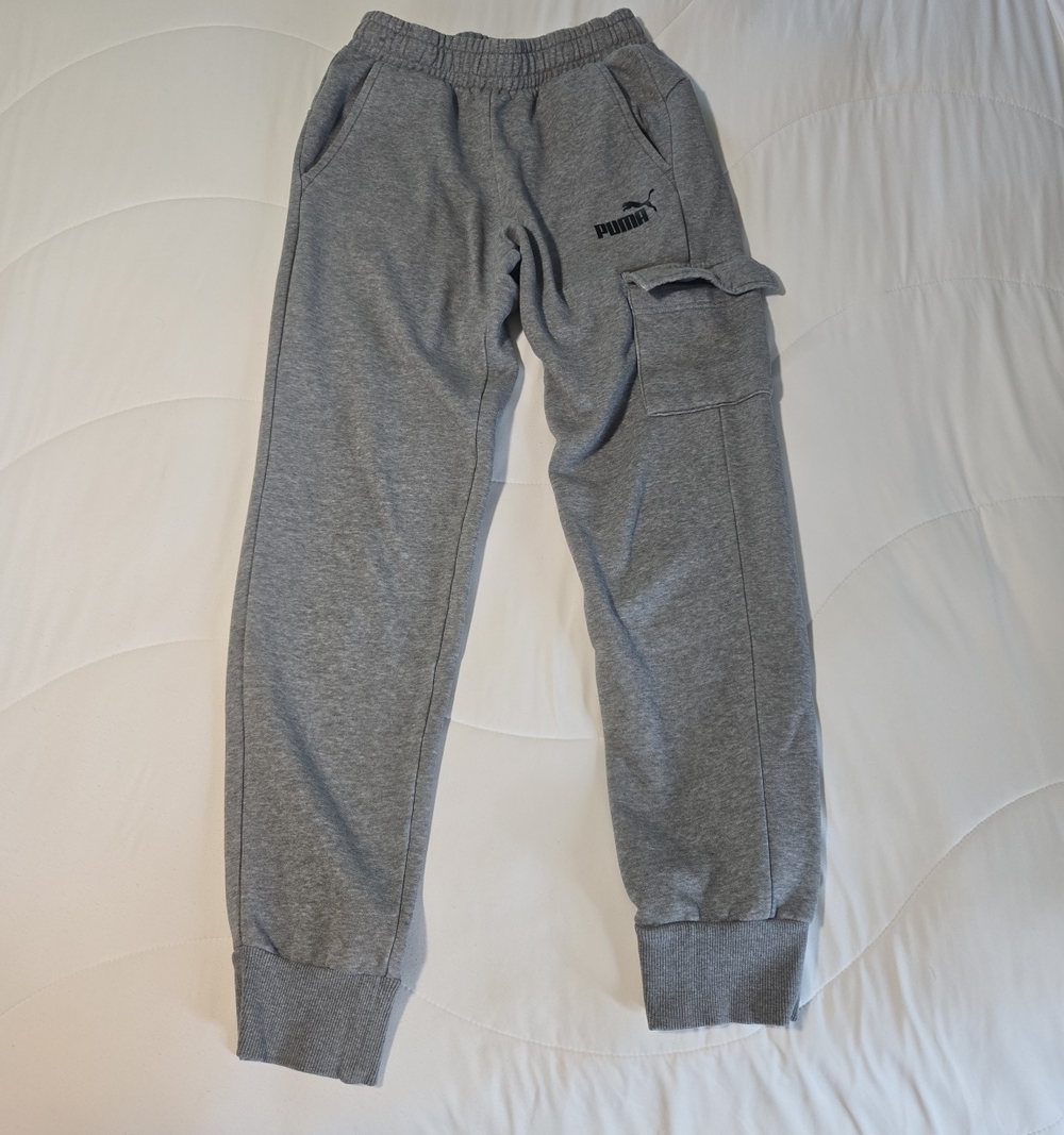 Puma Gray Menss' Cargo Joggers with Elastic Waist Size S